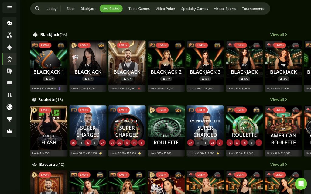 Wild Casino Live Dealer Lobby for Arizona Players